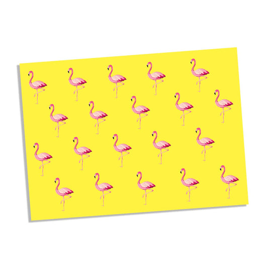Flamingos yellow Greeting Card