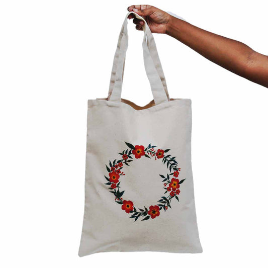Roses Wreath Tote Bag