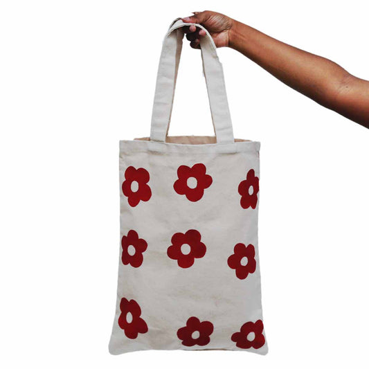 Red Flora Tote Bag