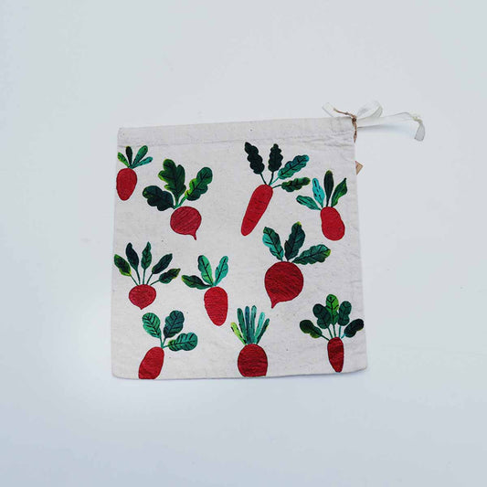 Carrots and Beets Drawstring Bag