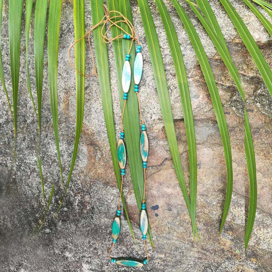 Turq Wooden Necklace