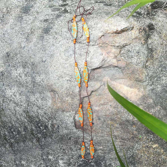 Tangerine Wooden Necklace