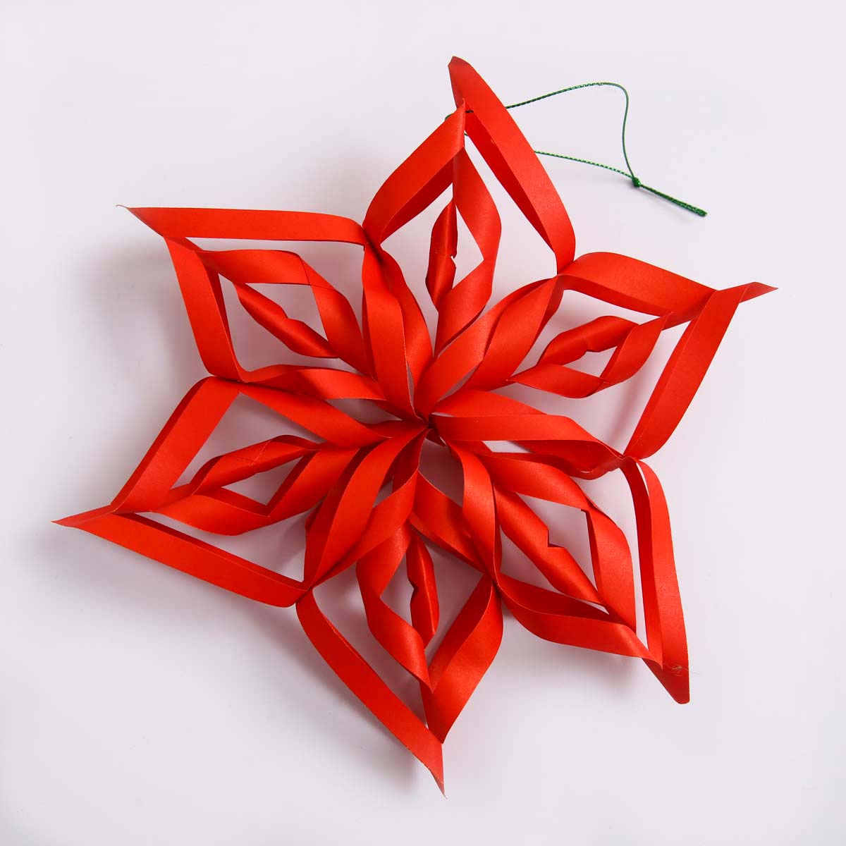 Red Snowflake Paper Ornament