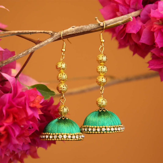 Emerald Jhumka Earrings