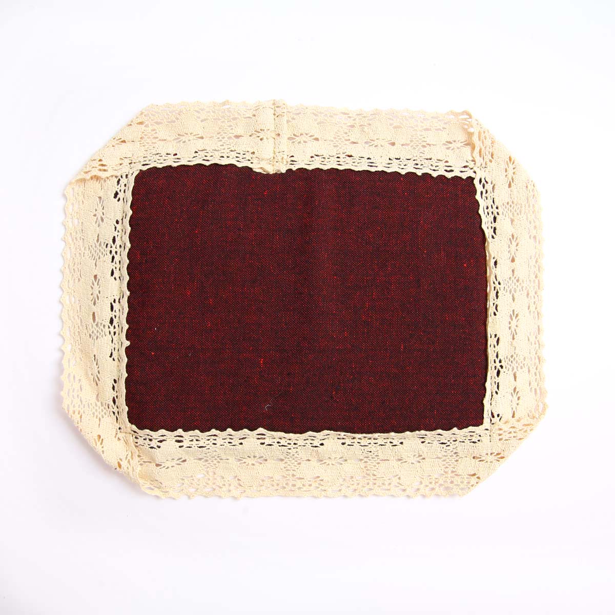 Red Handloom & Lace Place Mat