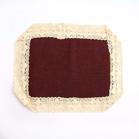 Red Handloom & Lace Place Mat