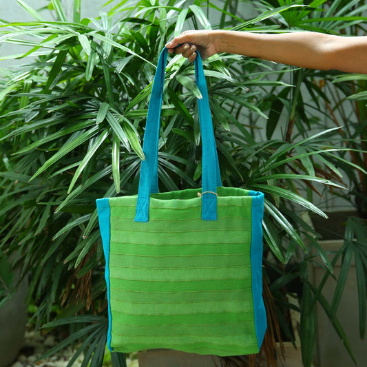 Turquoise &amp; Lime green Handi Tote