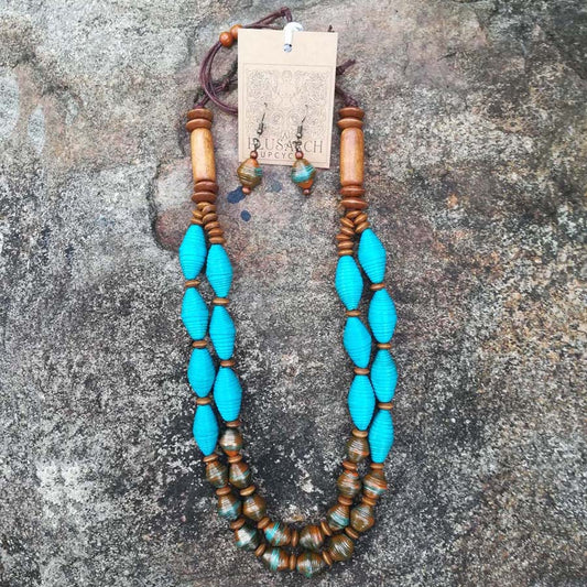 Teal Paper Jewellery Set