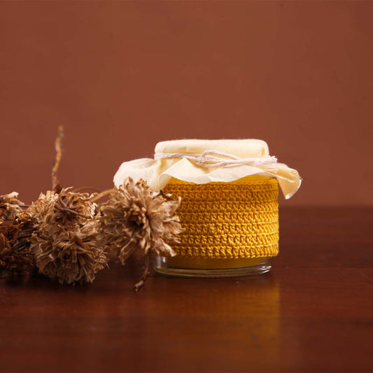 Frangipani Crochet Candle