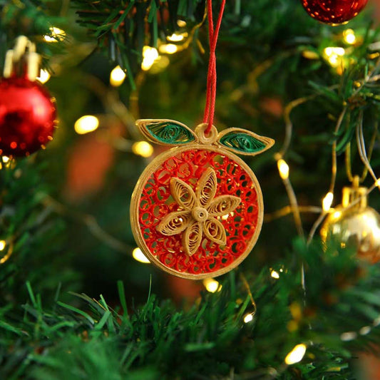 Red Quilled Bauble