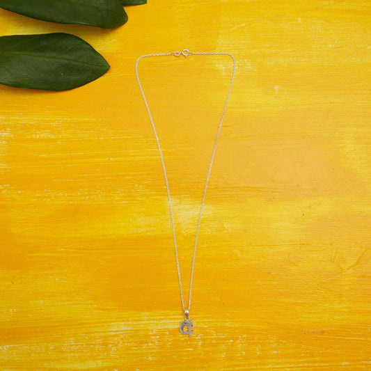 Silver Custom Letter Pendant and Chain