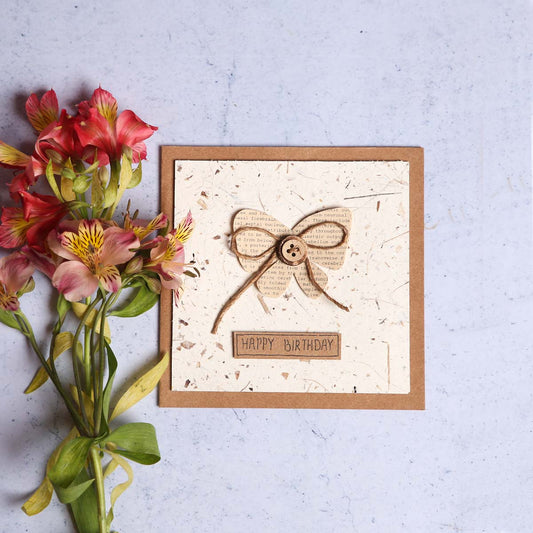 Button Butterfly Birthday Card