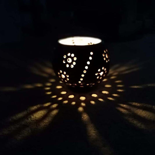 Coconut Shell Candle Holder