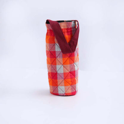 Orange Handloom Water Bottle Carrier