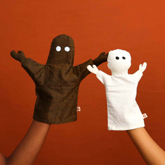 Brown Ghostie Puppet Set