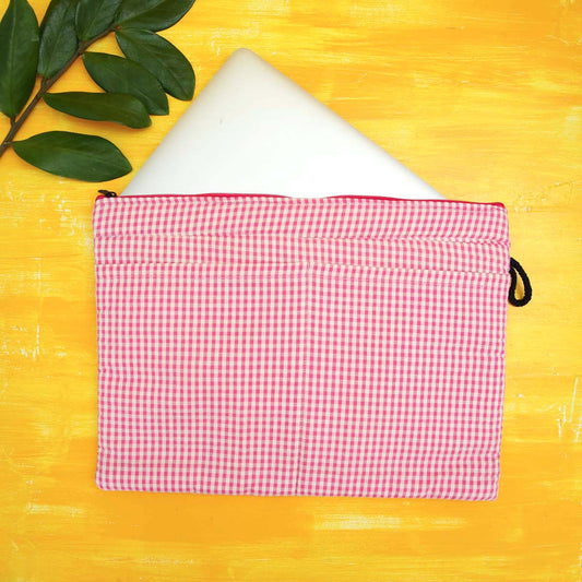 Checked Handloom Laptop Case