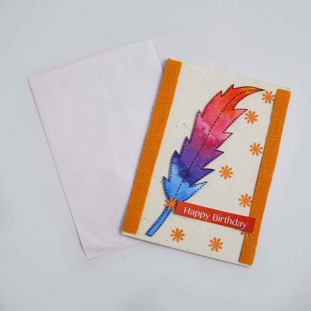 Feathered Happy Birthday Card