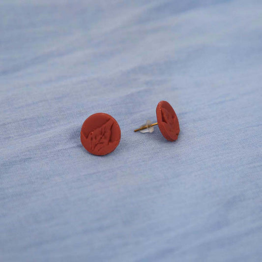 Tri Color Maple Leaf Stud Earrings