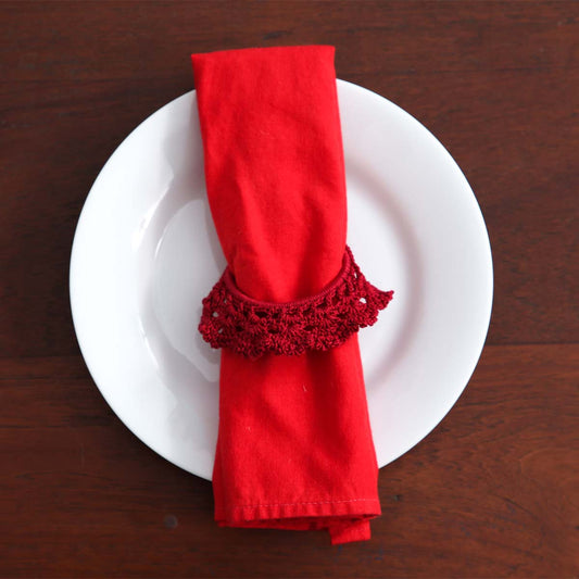 Chili Crochet Napkin Ring Set