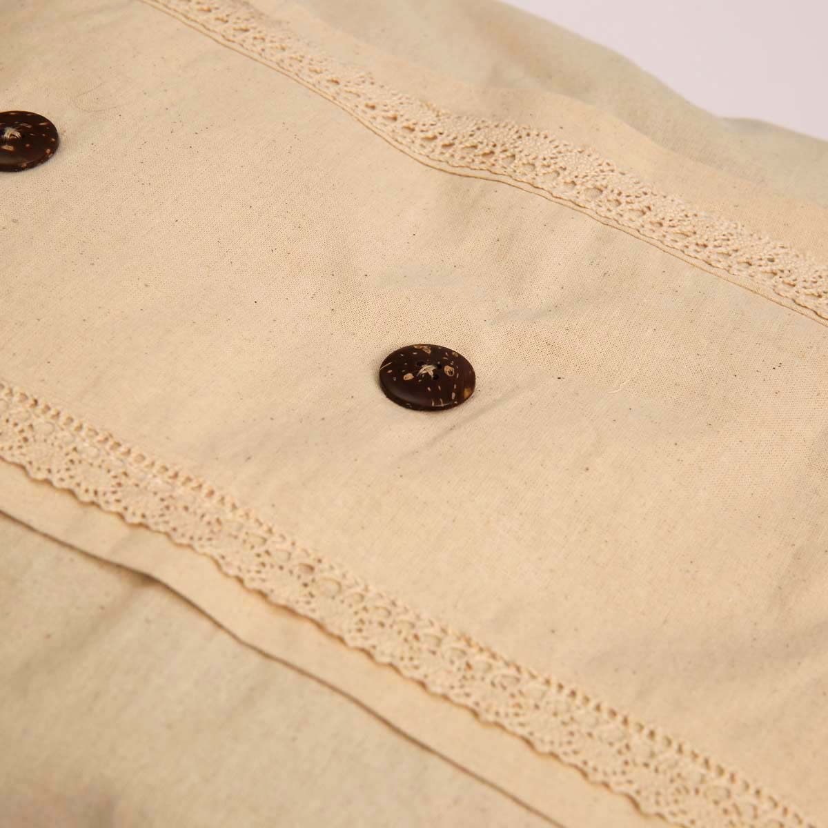 Coconut Shell Button Cushion Cover