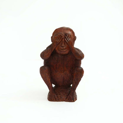See No Evil Wooden Statue