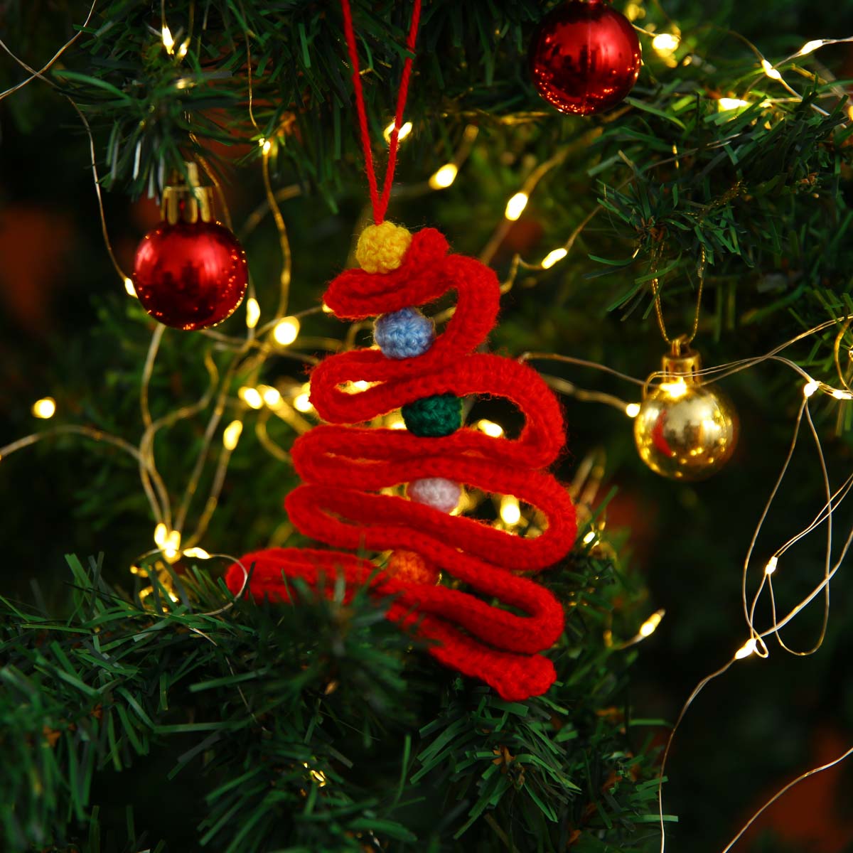 Red Crochet Ribbon Ornament