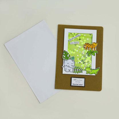 Jungle Animal Shaker Birthday Card
