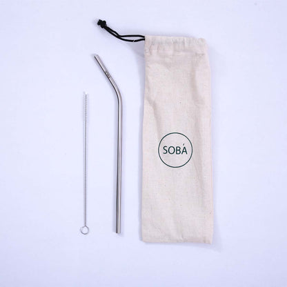 Bent Metal Straw Set