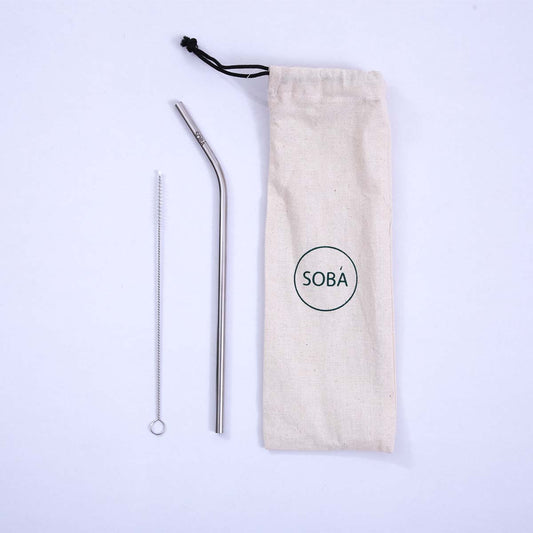 Bent Metal Straw Set