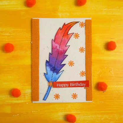 Feathered Happy Birthday Card