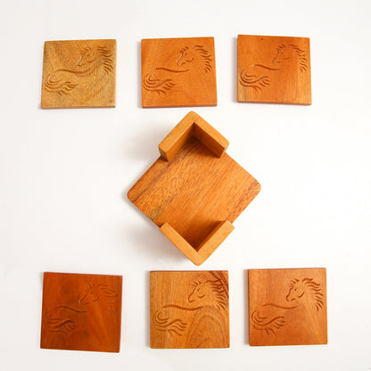 Horse Coaster Set & Holder