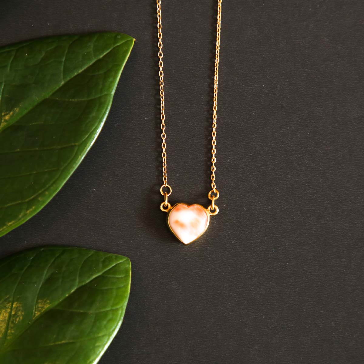 Coral Heart Necklace