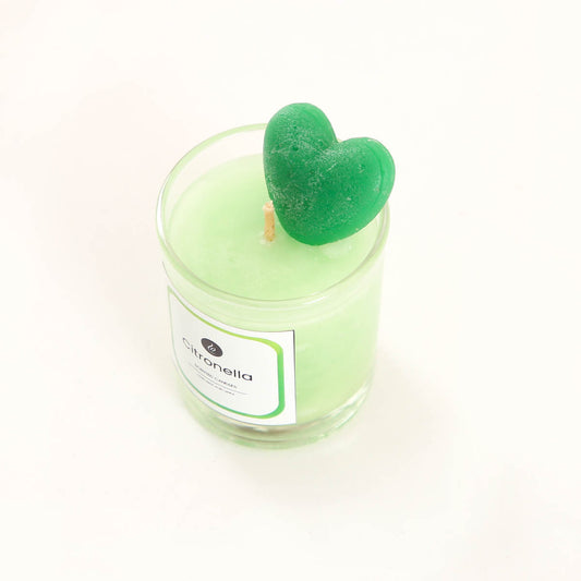 Citronella Heart Glass Candle