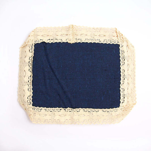 Blue Handloom &amp; Lace Place Mat
