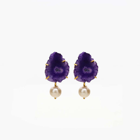 Purple Haze Pearl Drop Earrings
