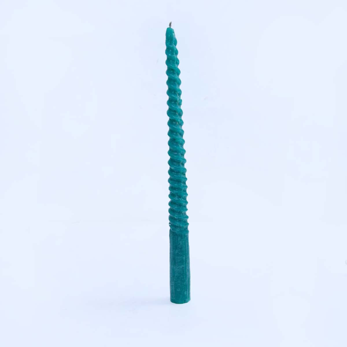 Spiral Green Candle 12"