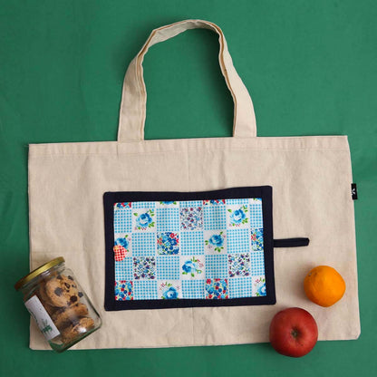 Blue Print Foldable Tote