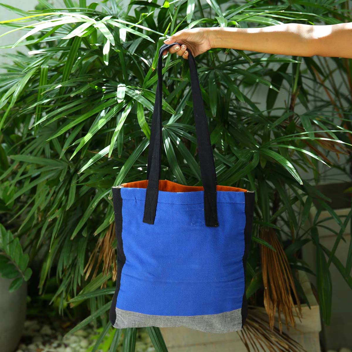 Black, Orange &amp; Electric blue Handi Tote