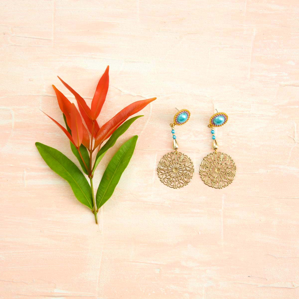 Blue Snowflake Earrings