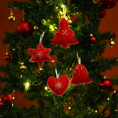 Red Felt Ornament Set