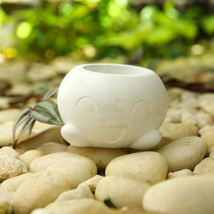 White Smiley Planter