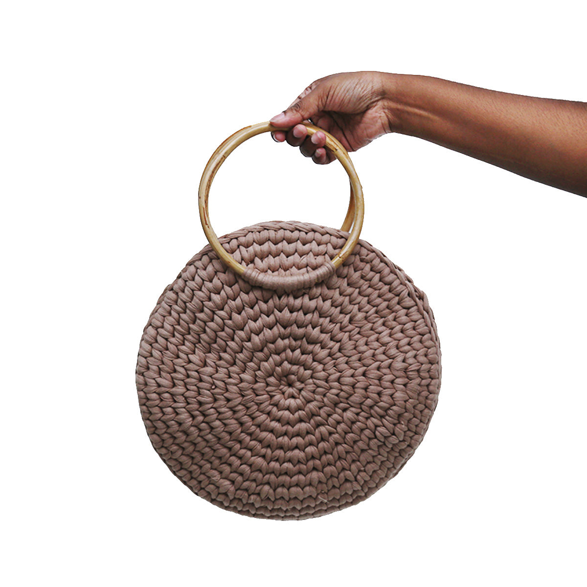 Beige Crotchet Circluar Bag