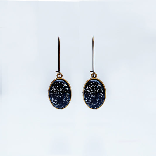 Oval Starry Night Earrings