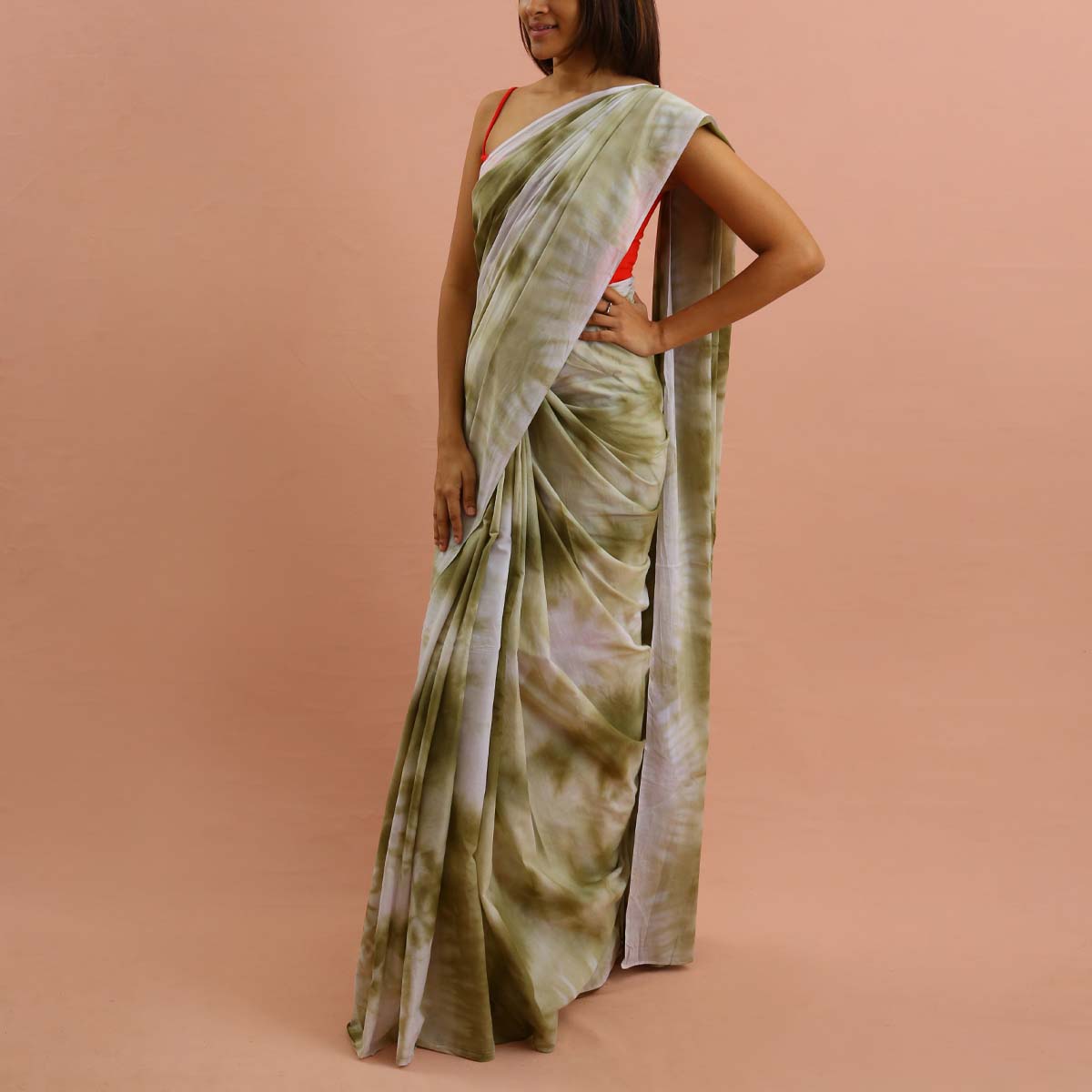 Mossy Shibhori Itajime Tie Dye Saree