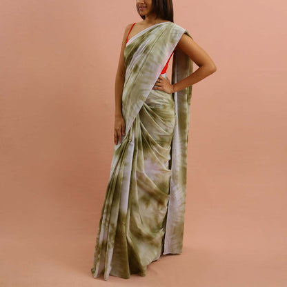 Mossy Shibhori Itajime Tie Dye Saree