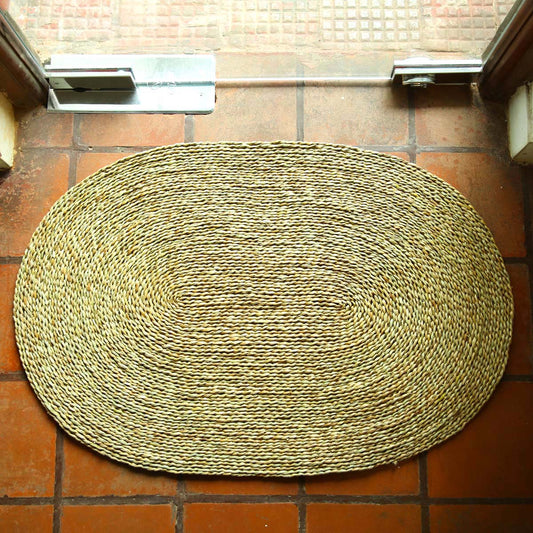 Solid Oval Reed Door Mat