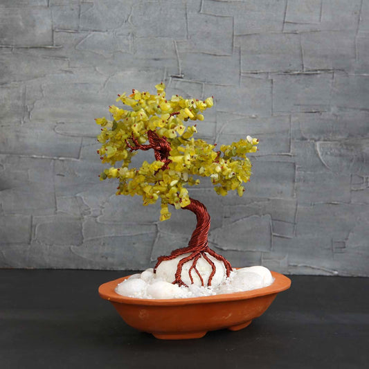 Potted Natural Green Onyx Bonsai Tree