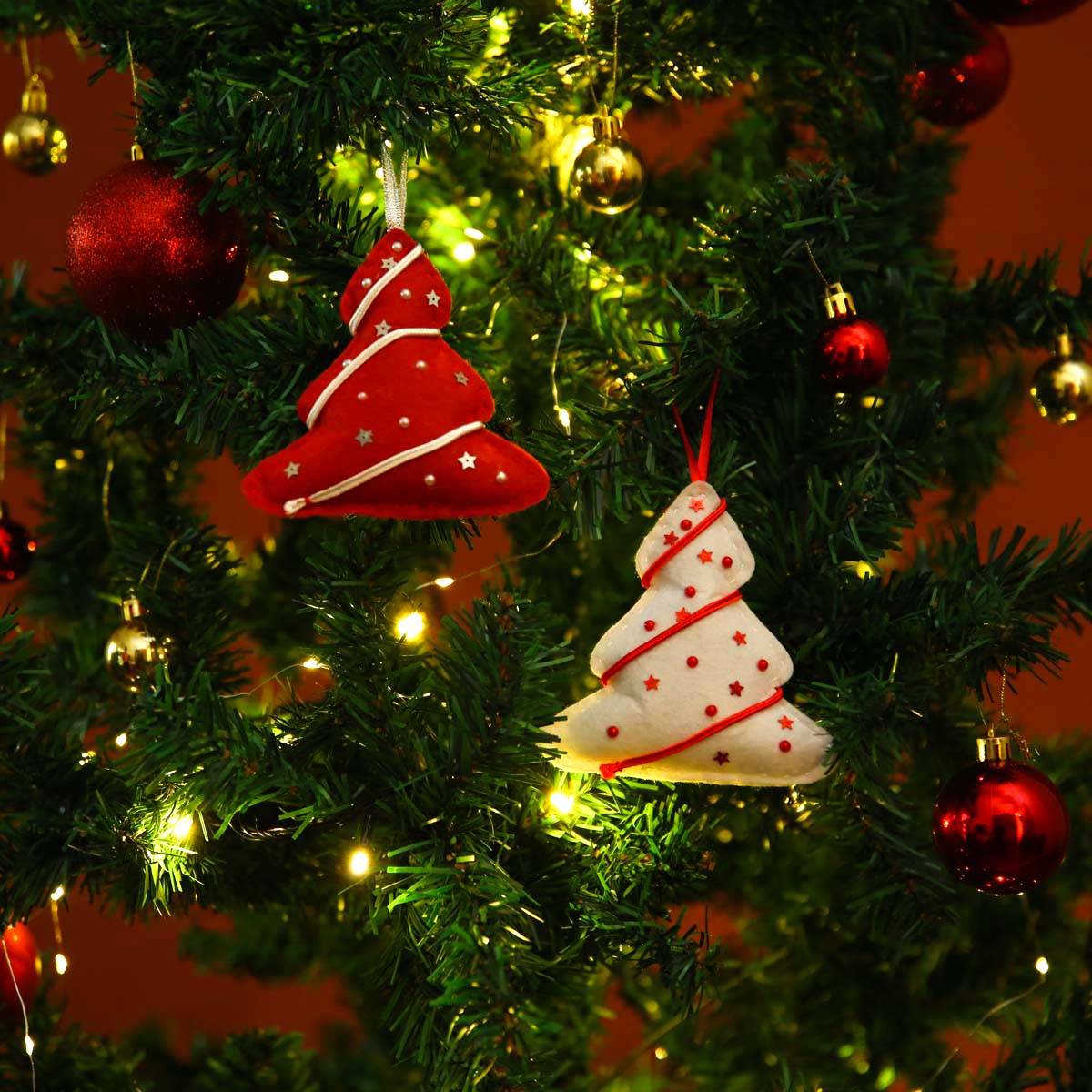 Felt Christmas Trees Ornament Set