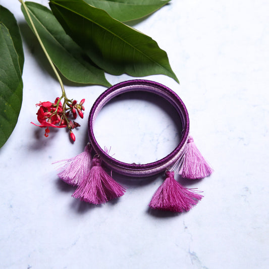 Shades of Purple Tassel Bangles