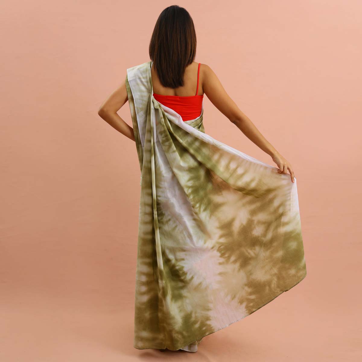 Mossy Shibhori Itajime Tie Dye Saree